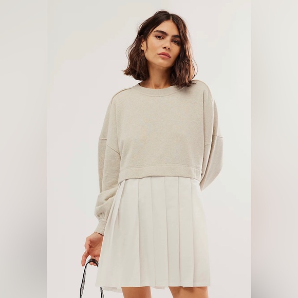 Free People Dresses & Skirts - Free People Beige and White Eleanor dress